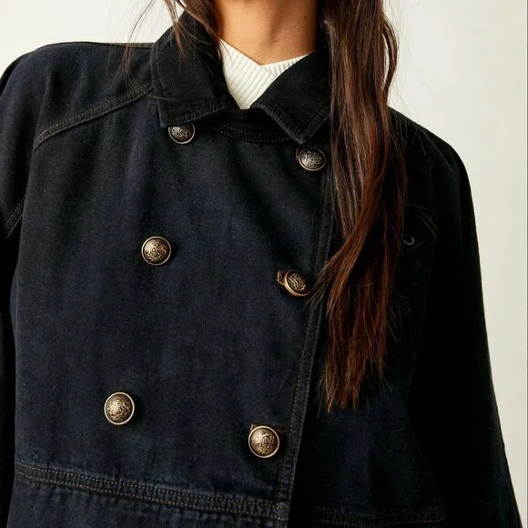 Free People Viva Surplus Jacket in Black - Picture 3 of 8